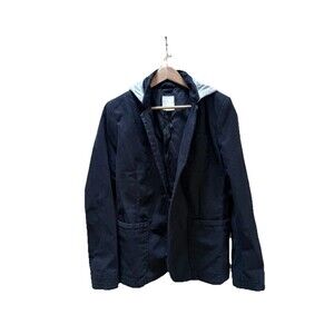 Diesel Men’s Vintage Utility Hooded Blazer Cotton Black Y2K Medium 2000s